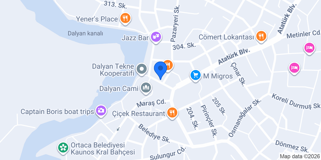 Dalyan caria . konumu
