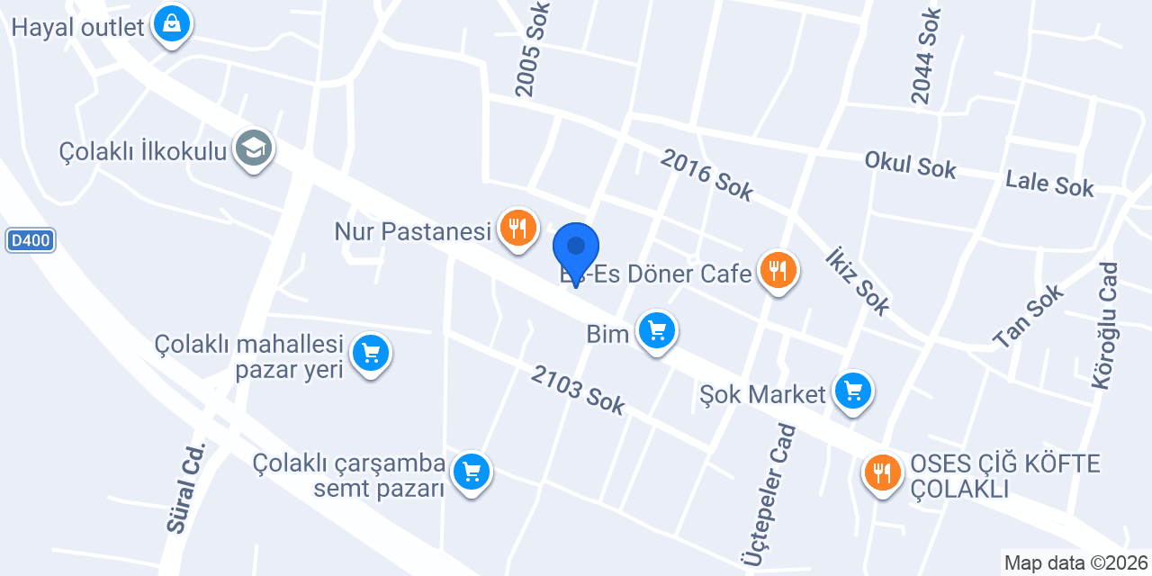ÇOLAKLI DEVA ECZANESİ konumu