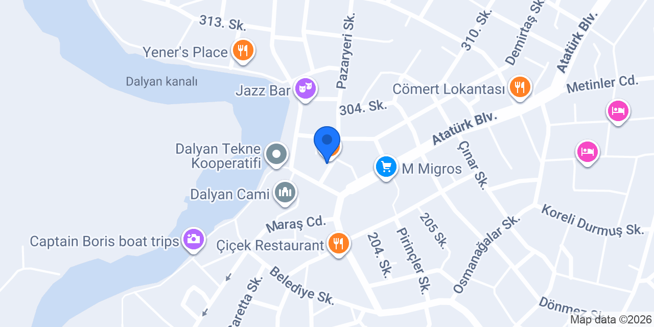 Çınar Cafe Restaurant konumu