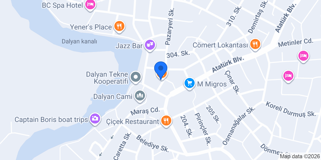 DALYAN DUBLE MEZE EVI konumu