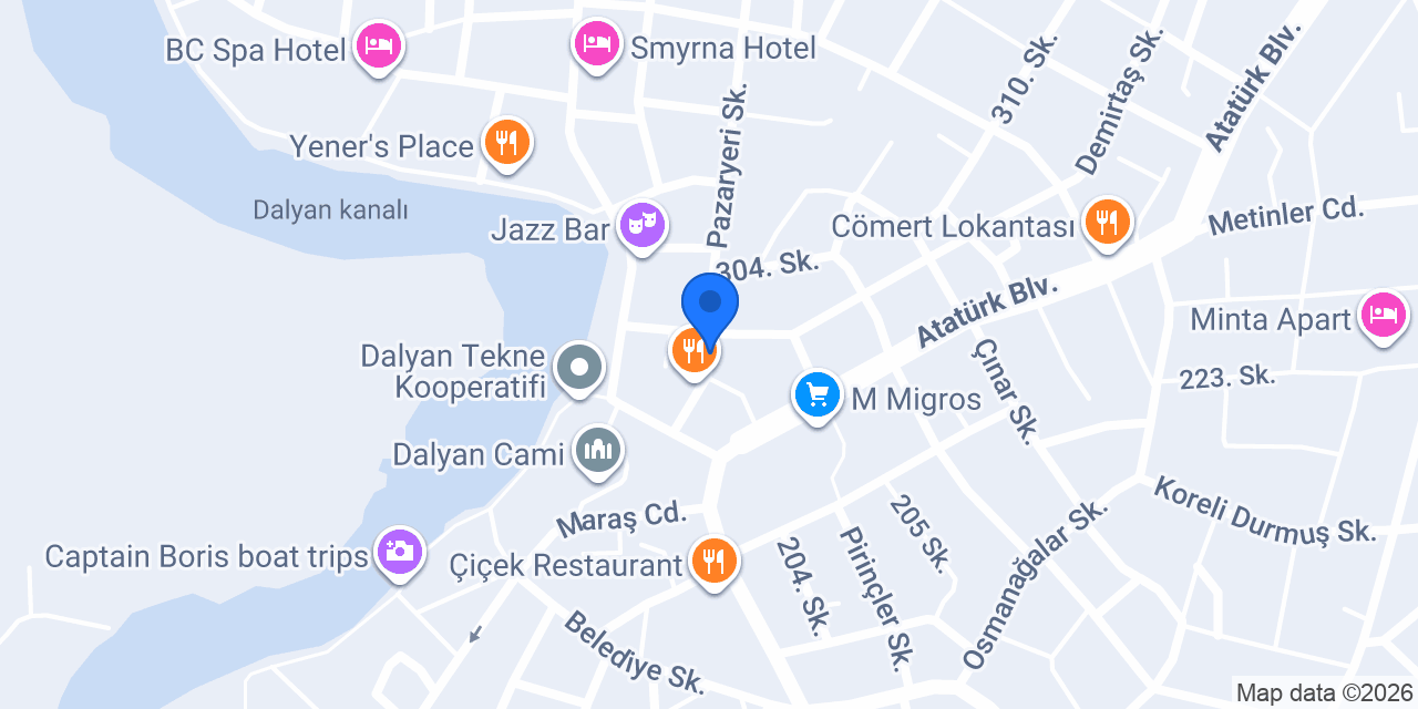 Korkmaz Rent a Car konumu