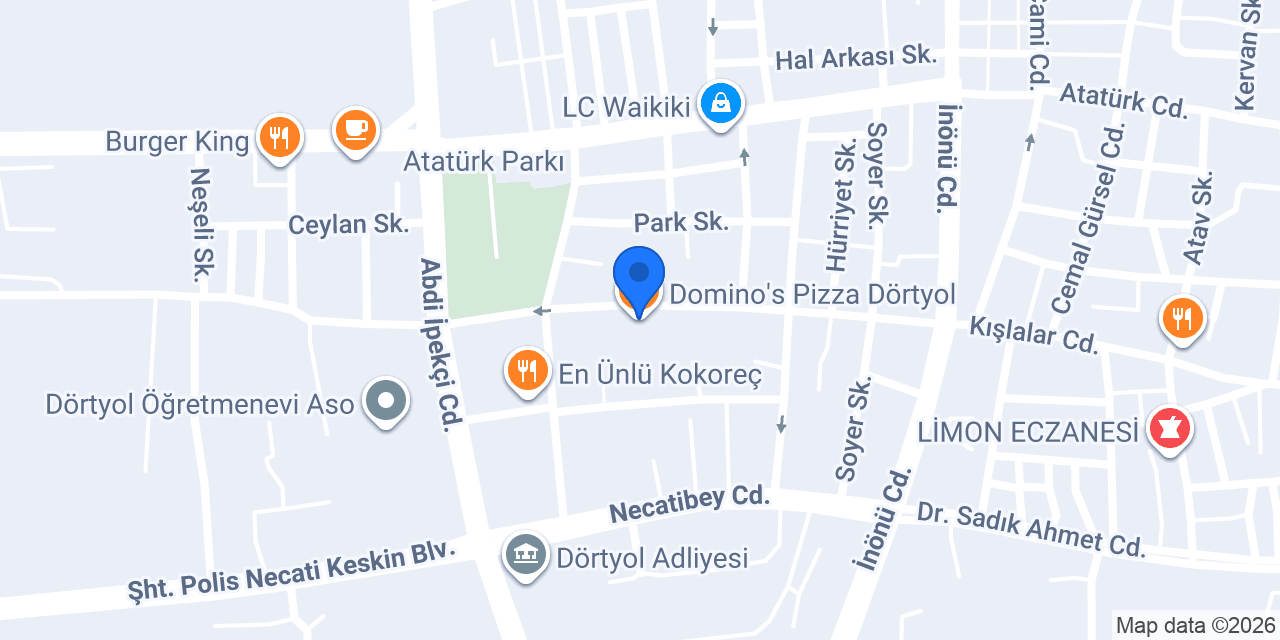 Domino's Pizza Dörtyol konumu