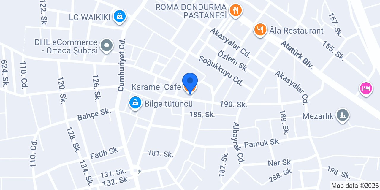 Karamel Cafe konumu