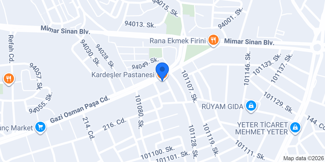 Kardeşler Pastanesi konumu