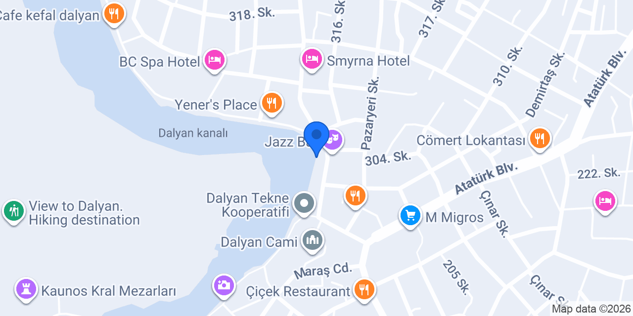 DALYAN TEKNE TURU HAKAN KAPTAN konumu