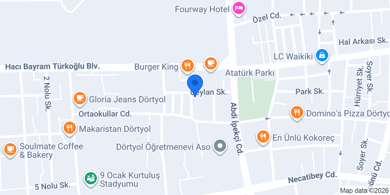 Yeni Dörtyol Sürücü Kursu konumu