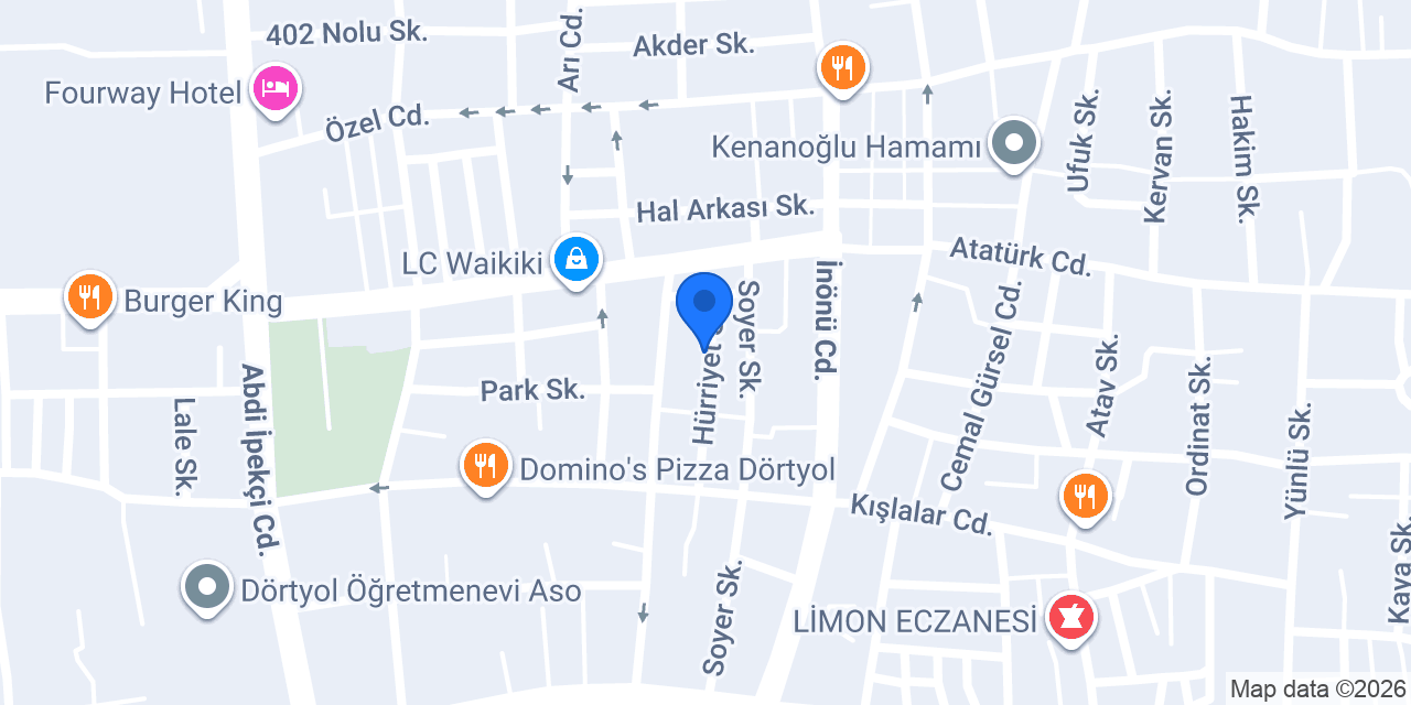 Çetin Ofset Matbaacılık Dörtyol konumu