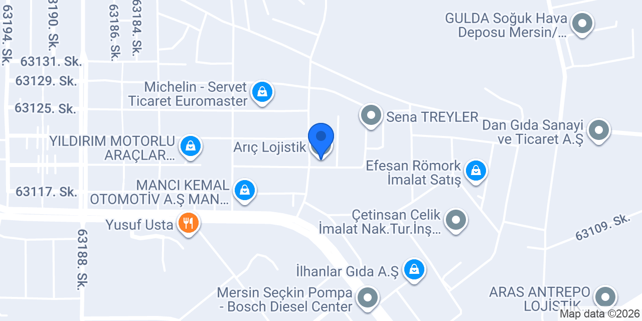 Arıç Lojistik konumu