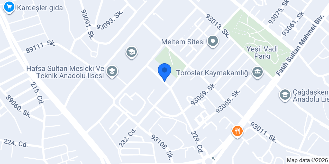 Bülent Börekçilik Mersin Toroslar Çağdaşkent konumu