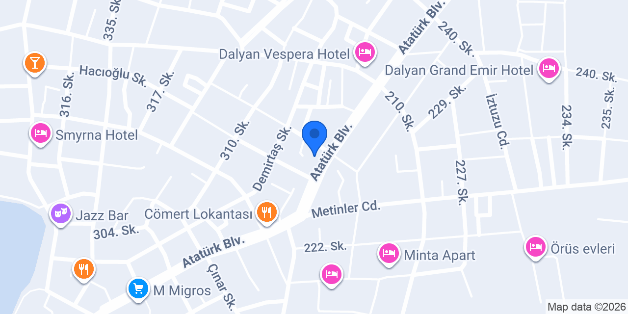 Konak Su Otel konumu