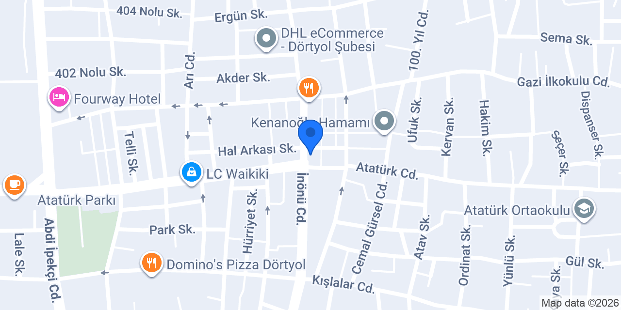 Petek Pastanesi Dörtyol konumu