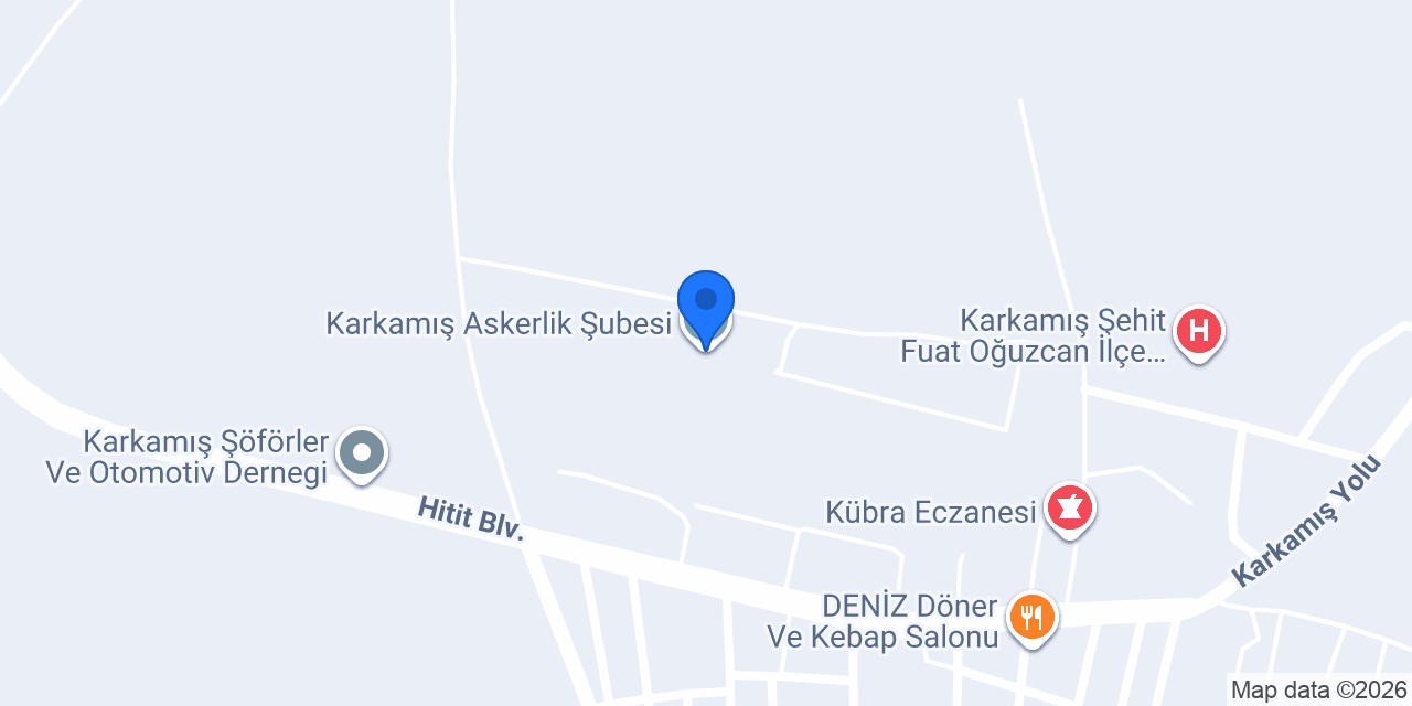 Karkamış Askerlik Şubesi konumu