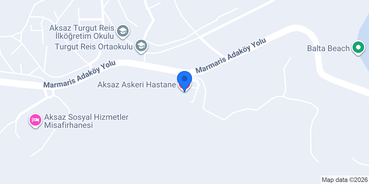 Aksaz Askeri Hastane konumu