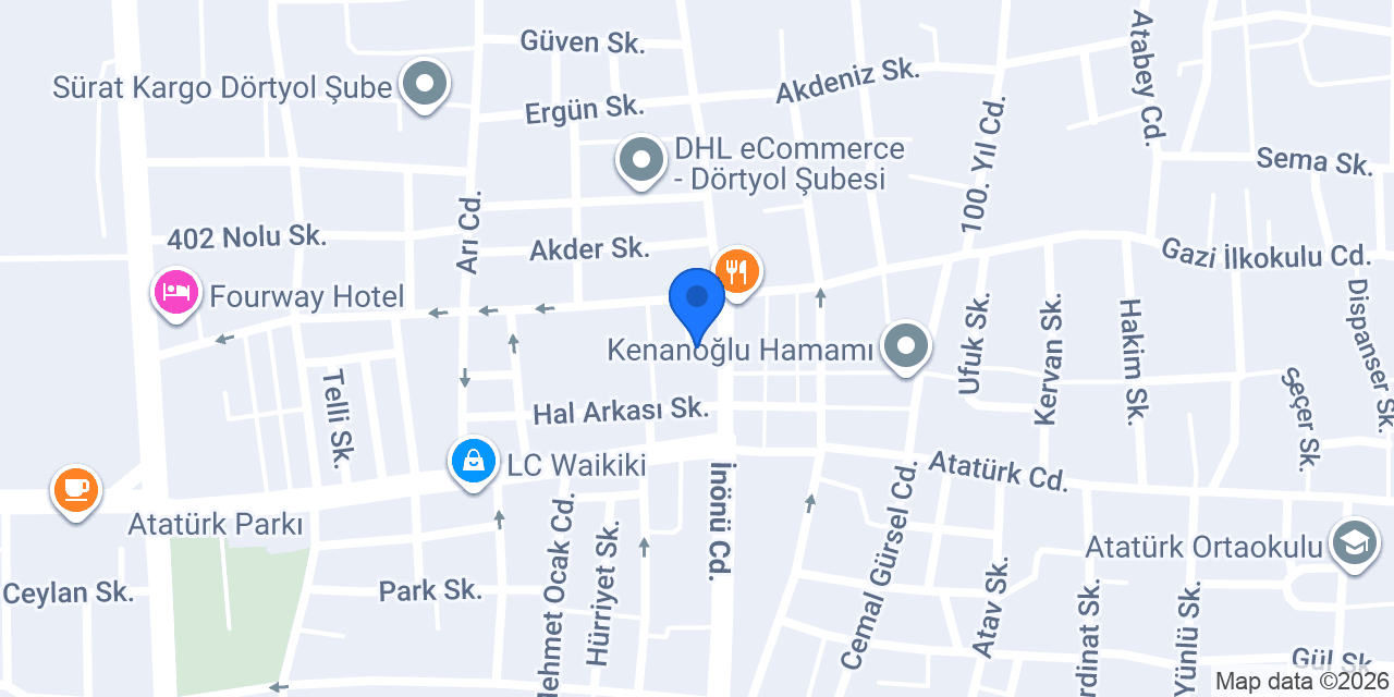 Şekerbank Dörtyol / Hatay Şubesi konumu