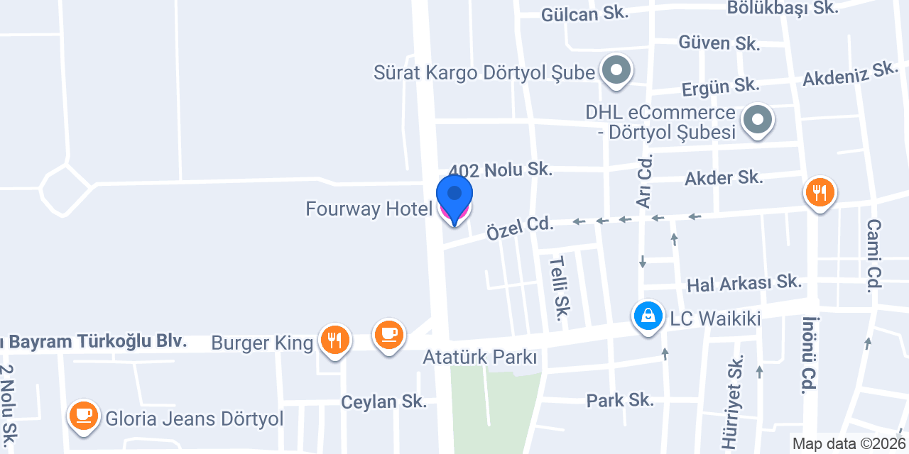 Fourway Hotel konumu