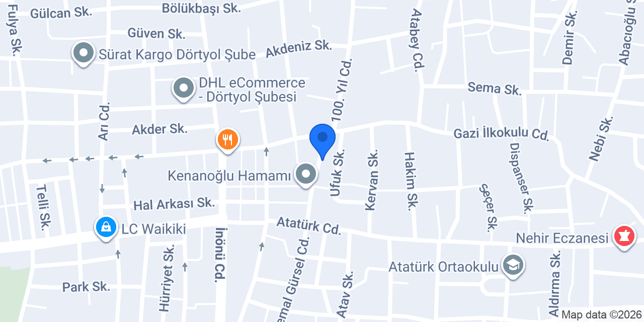 DÖRTYOL BELLONA MİRAÇ MOBİLYA konumu