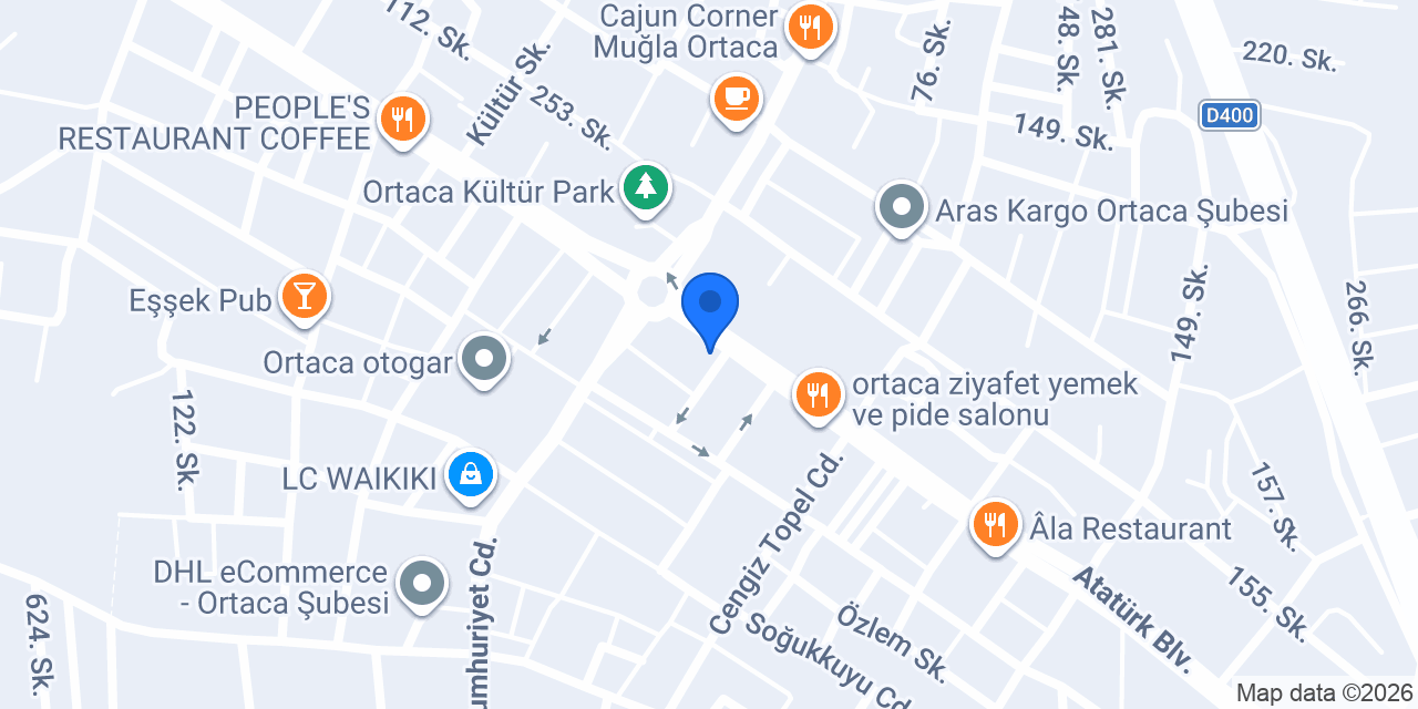 Akbank Ortaca Şubesi konumu
