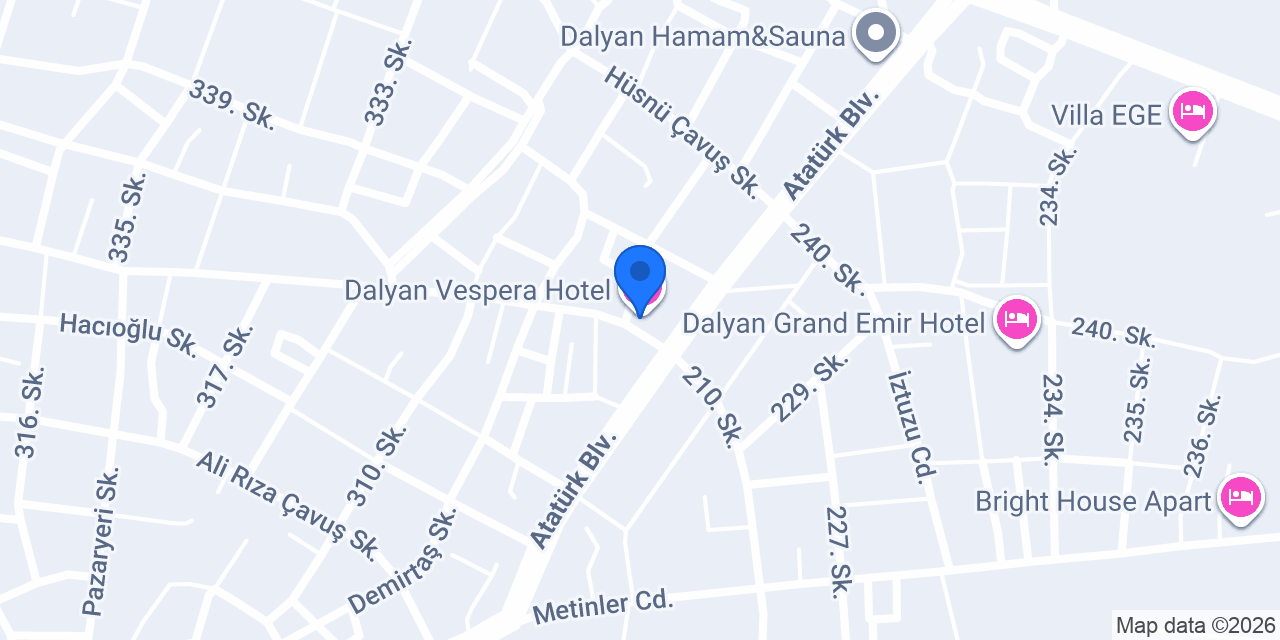 Dalyan Vespera Hotel konumu