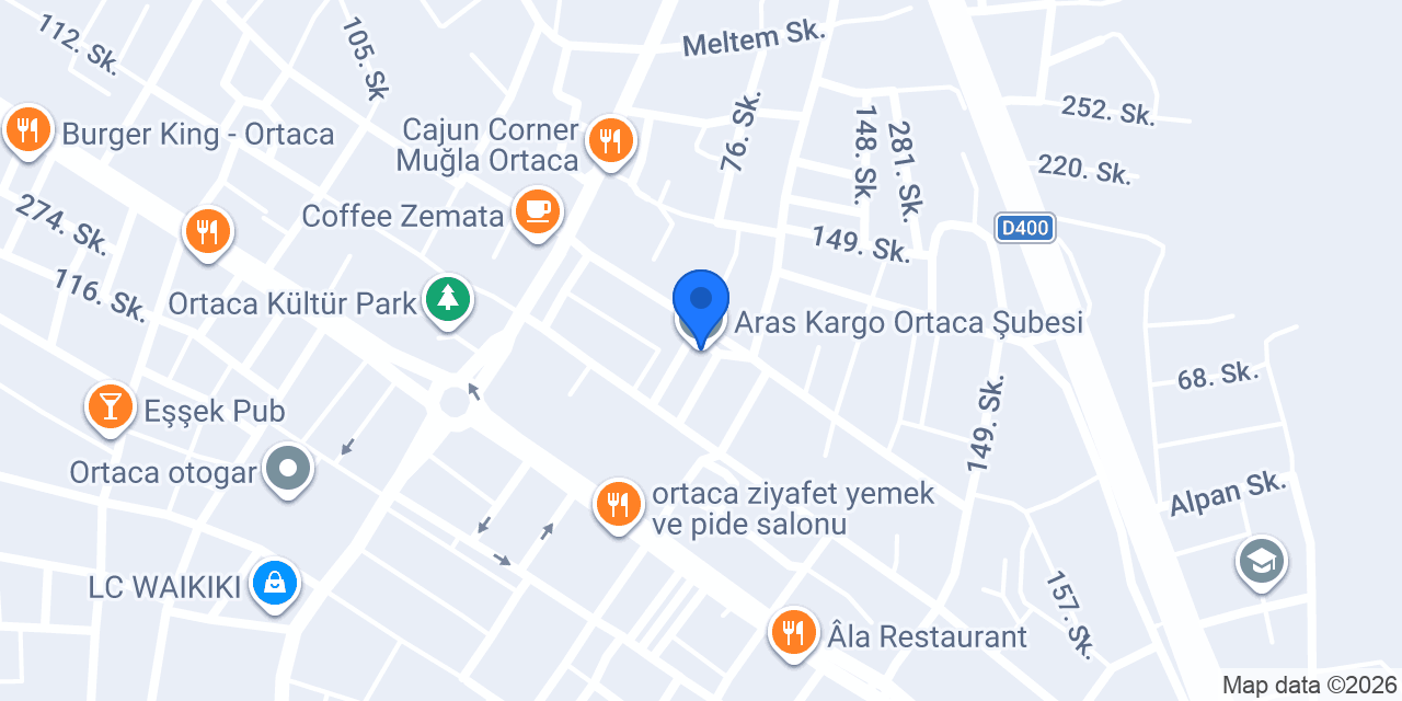 Aras Kargo Ortaca Şubesi konumu