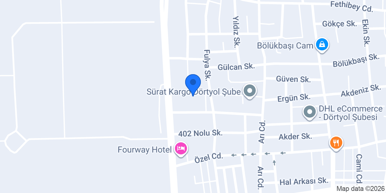 Yurtiçi Kargo Dörtyol konumu