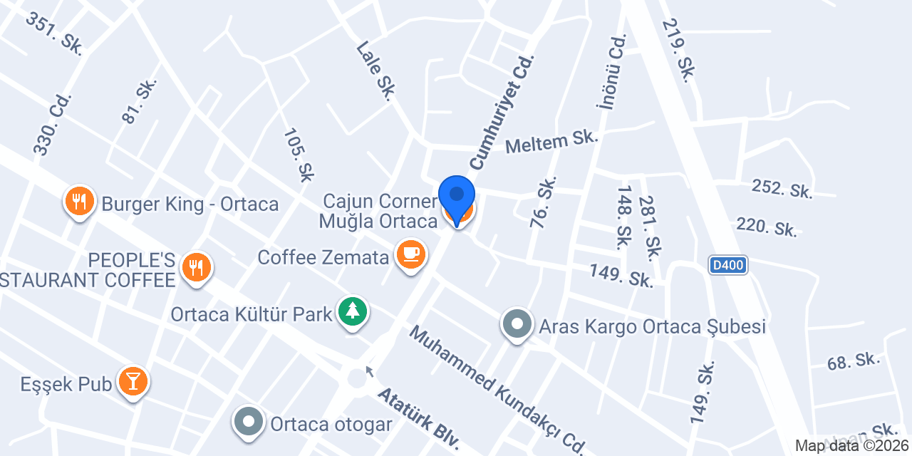 Cajun Corner Muğla Ortaca konumu