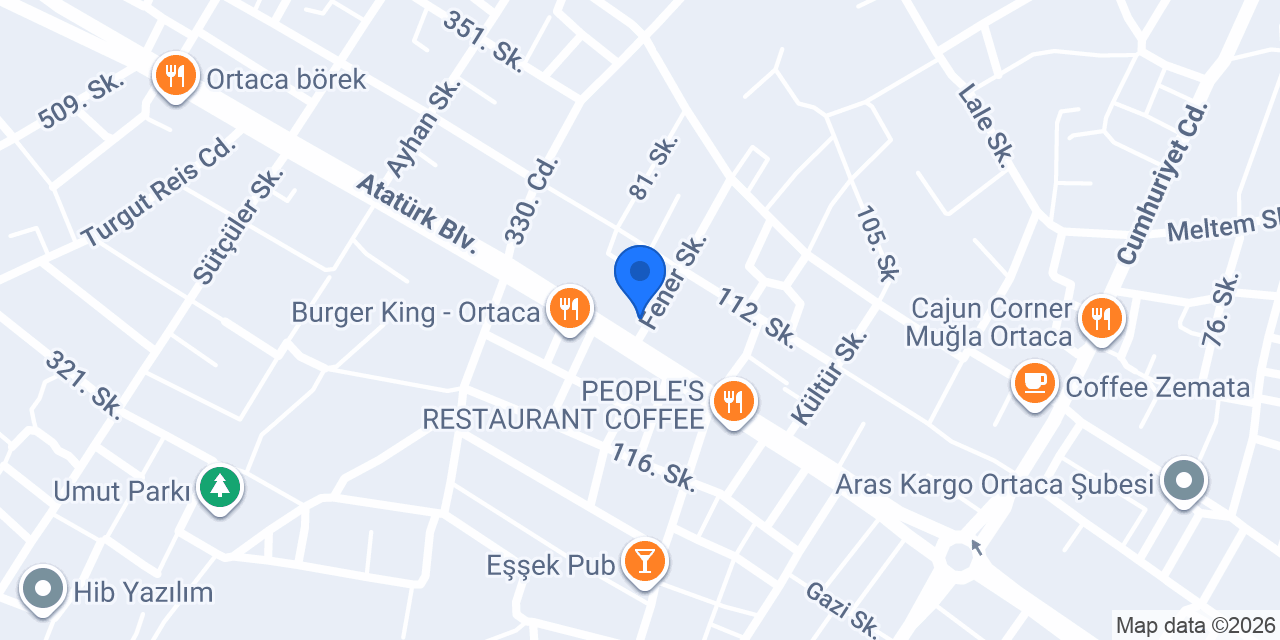 Ekrem Coşkun Döner Ortaca Şube konumu