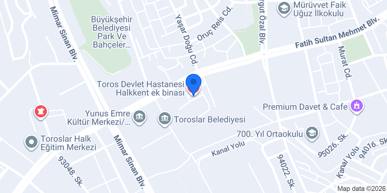 Toros Devlet Hastanesi Halkkent ek binası konumu