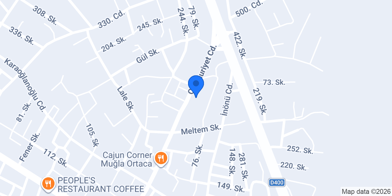 Ortaca Oto Galeri konumu