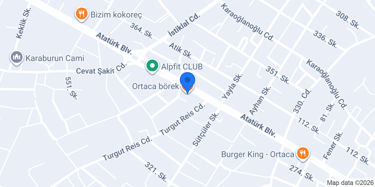 Ortaca börek konumu