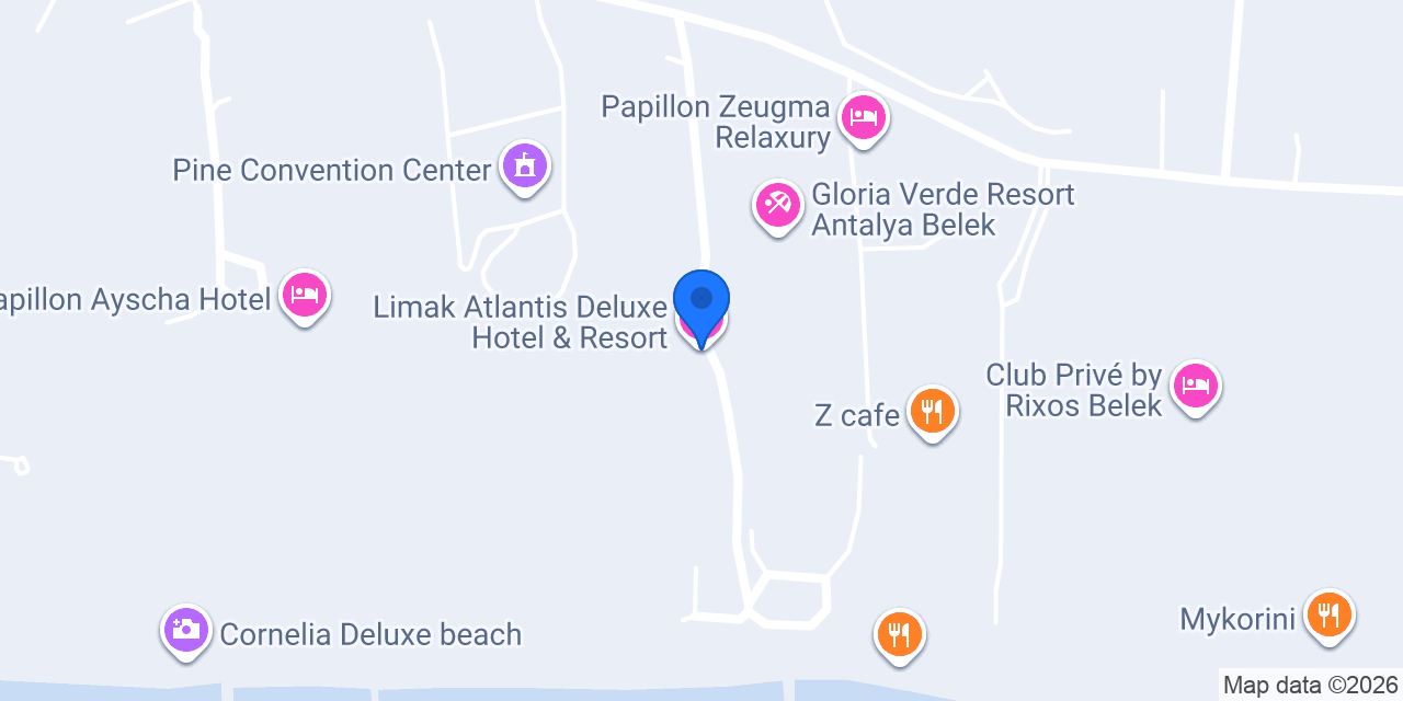 Limak Atlantis Deluxe Hotel & Resort konumu
