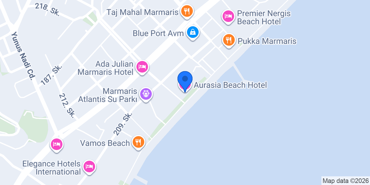 Aurasia Beach Hotel konumu