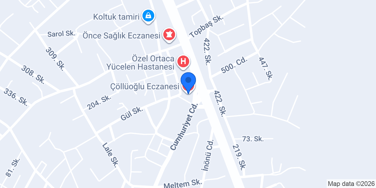 Çöllüoğlu Eczanesi konumu