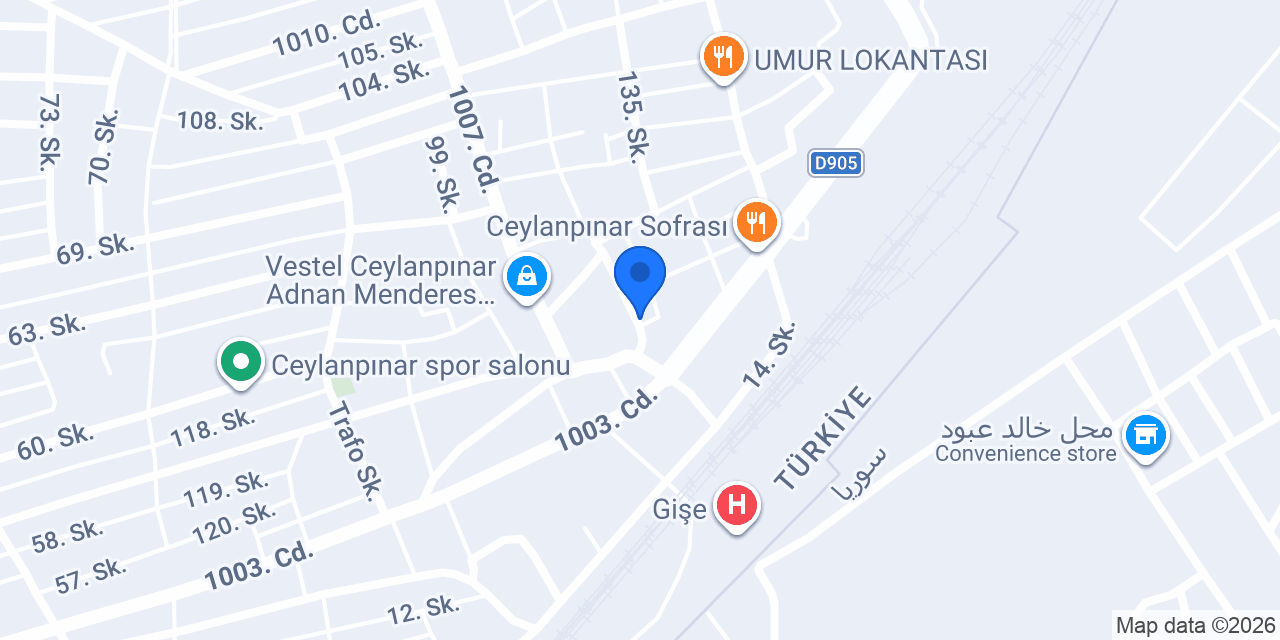 Şafak Veteriner Kliniği Ceylanpınar konumu