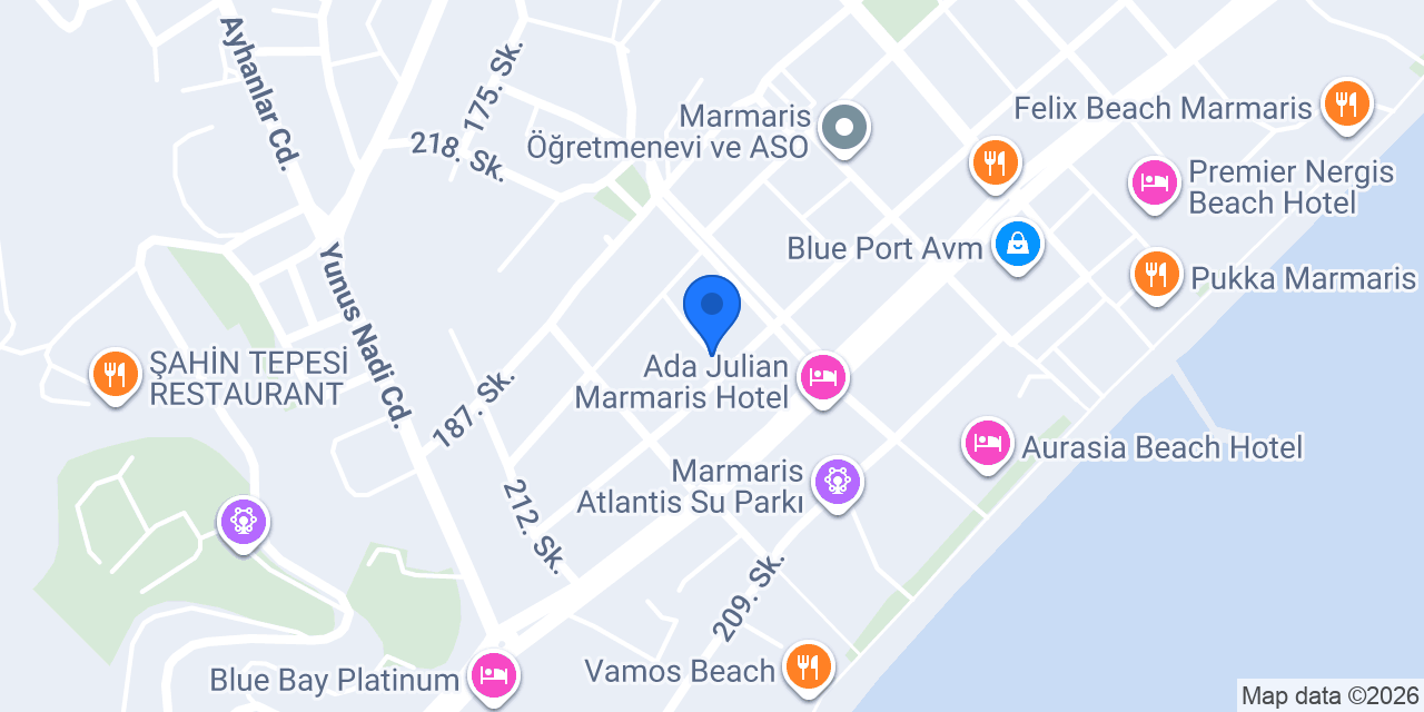 Uğur Okulları Marmaris Kampüsü konumu