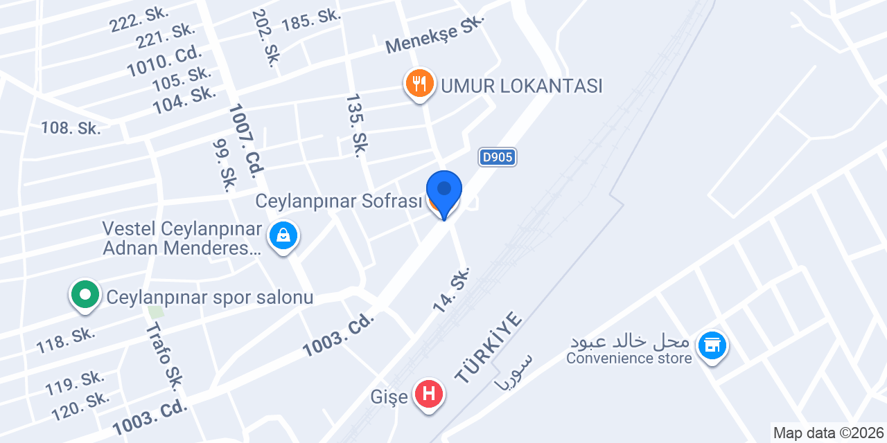 Ceylanpınar Sofrası konumu