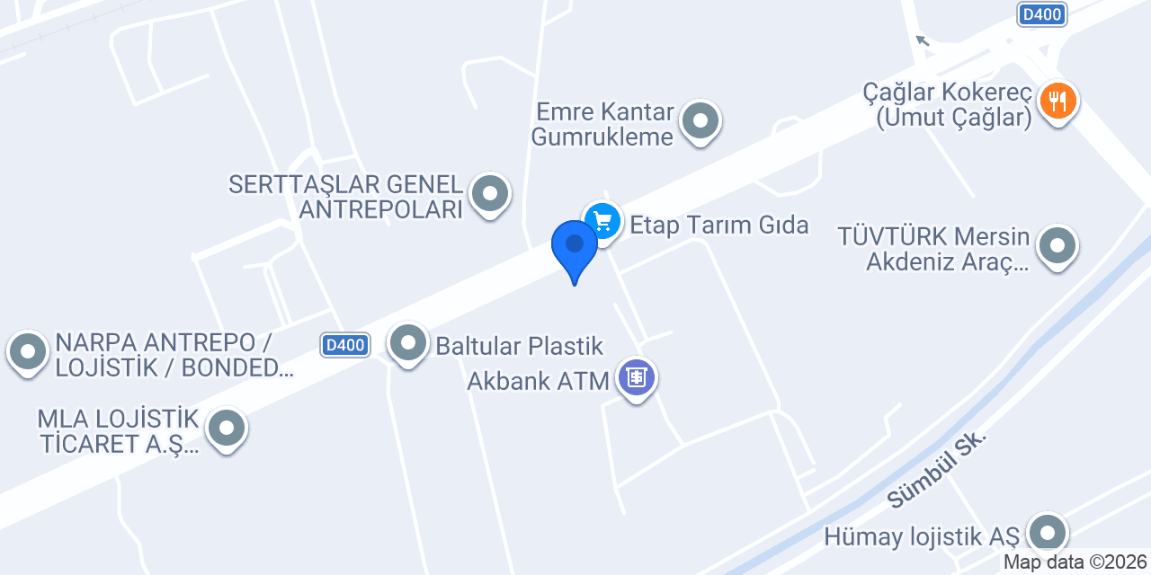 Anadolu Etap Mersin Fabrika konumu