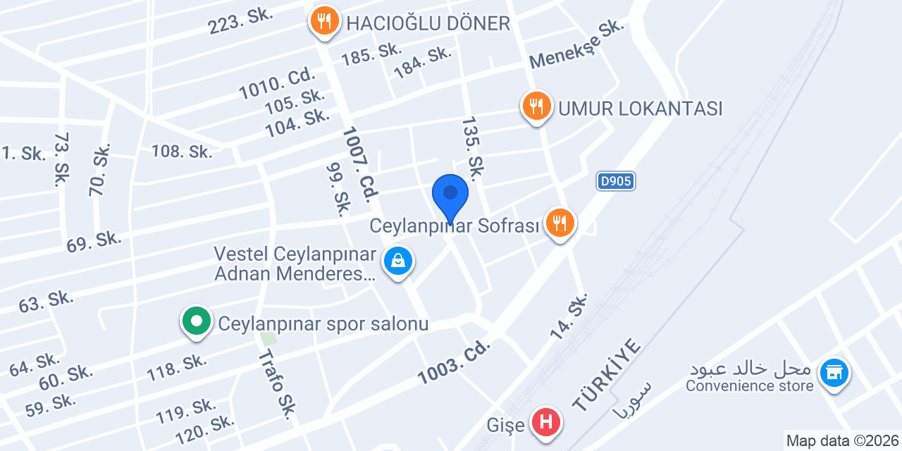 Özbey Döner konumu