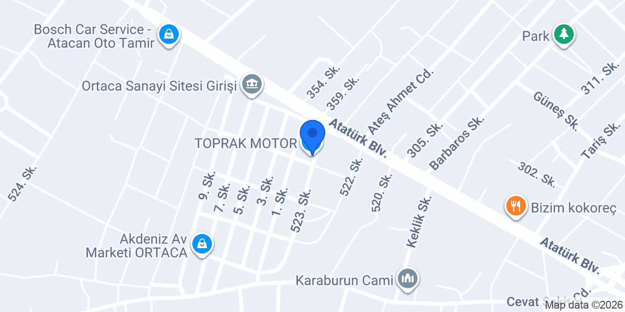 TOPRAK MOTOR konumu