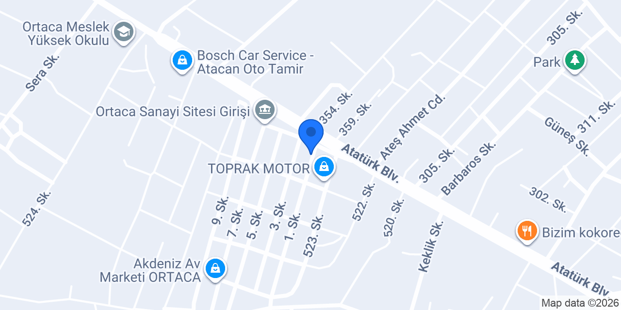 Toprak oto yıkama konumu