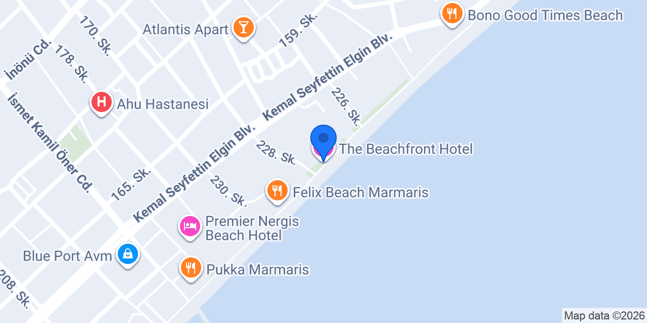 The Beachfront Hotel konumu