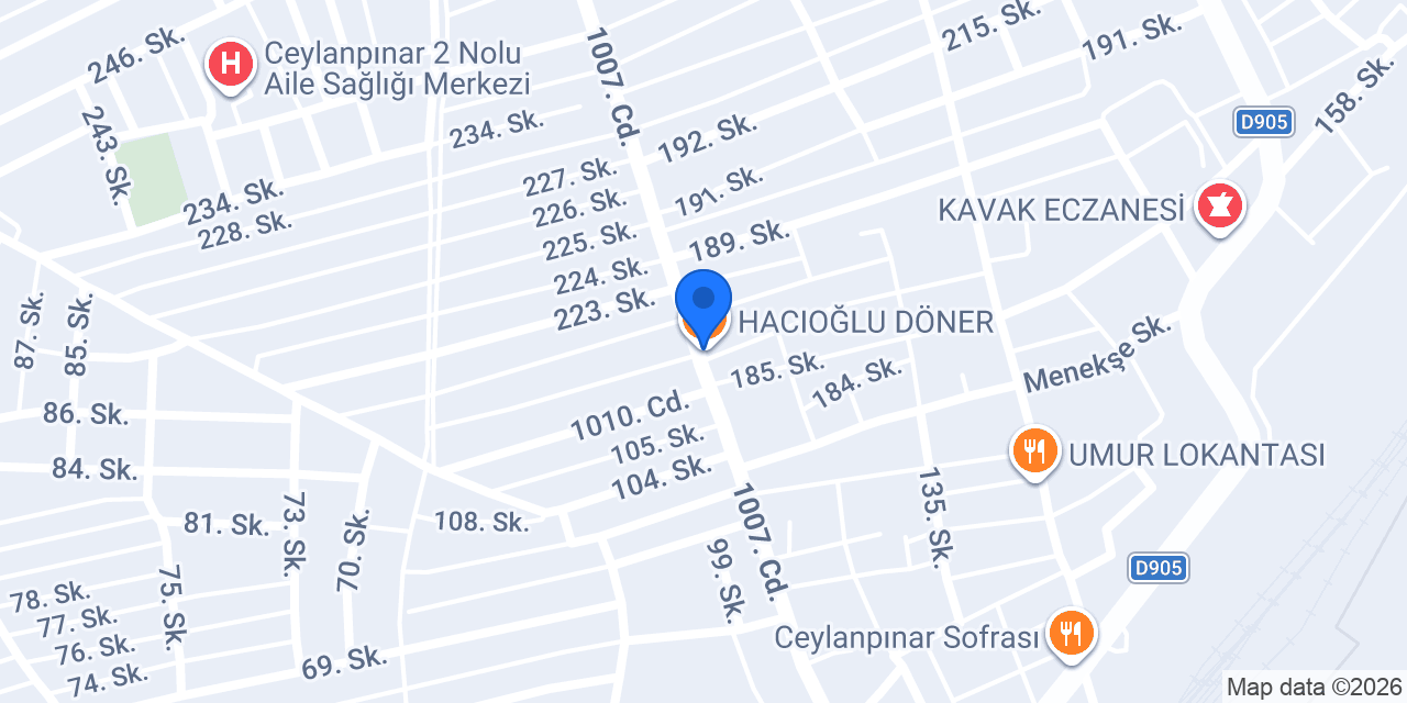 HACIOĞLU DÖNER konumu