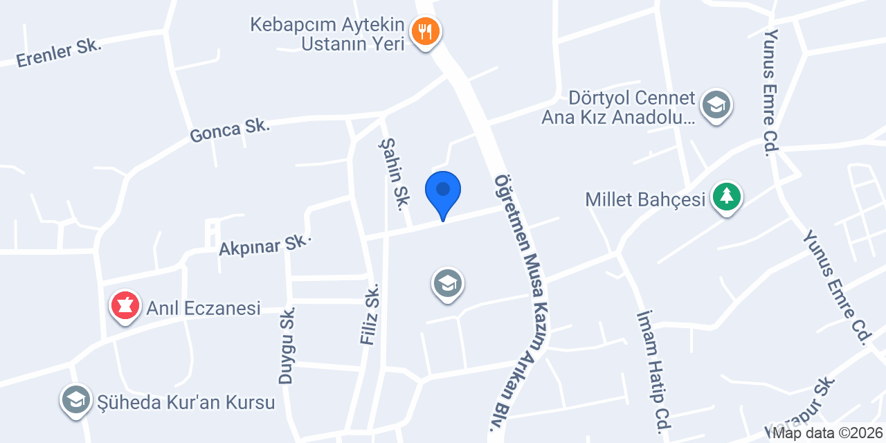 Üner Boya konumu