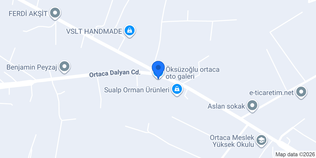 Öksüzoğlu ortaca oto galeri konumu