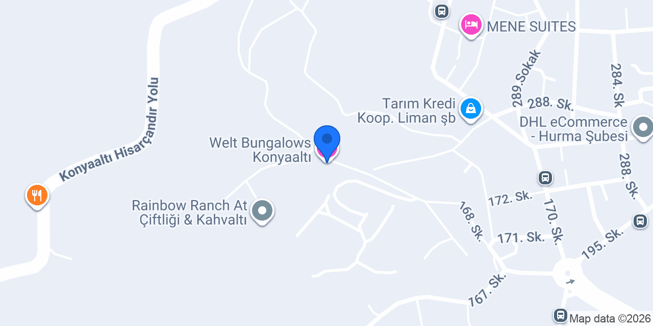 Welt Bungalows Konyaaltı konumu