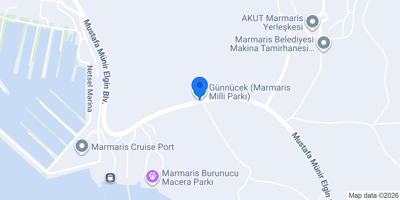 Günnücek (Marmaris Milli Parkı) konumu
