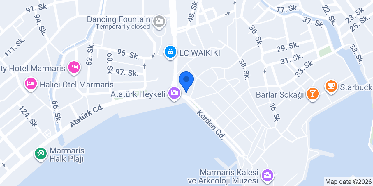 Alişim Rent a Car Marmaris konumu