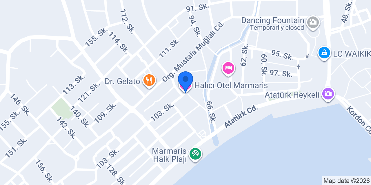Halıcı Otel Marmaris konumu