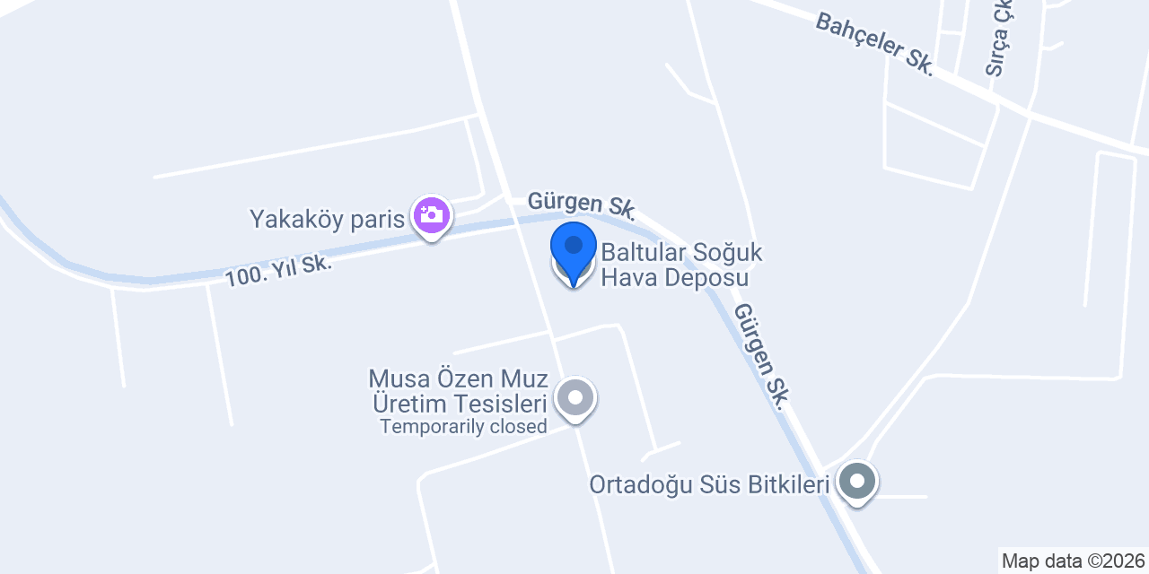 Baltular Soğuk Hava Deposu konumu