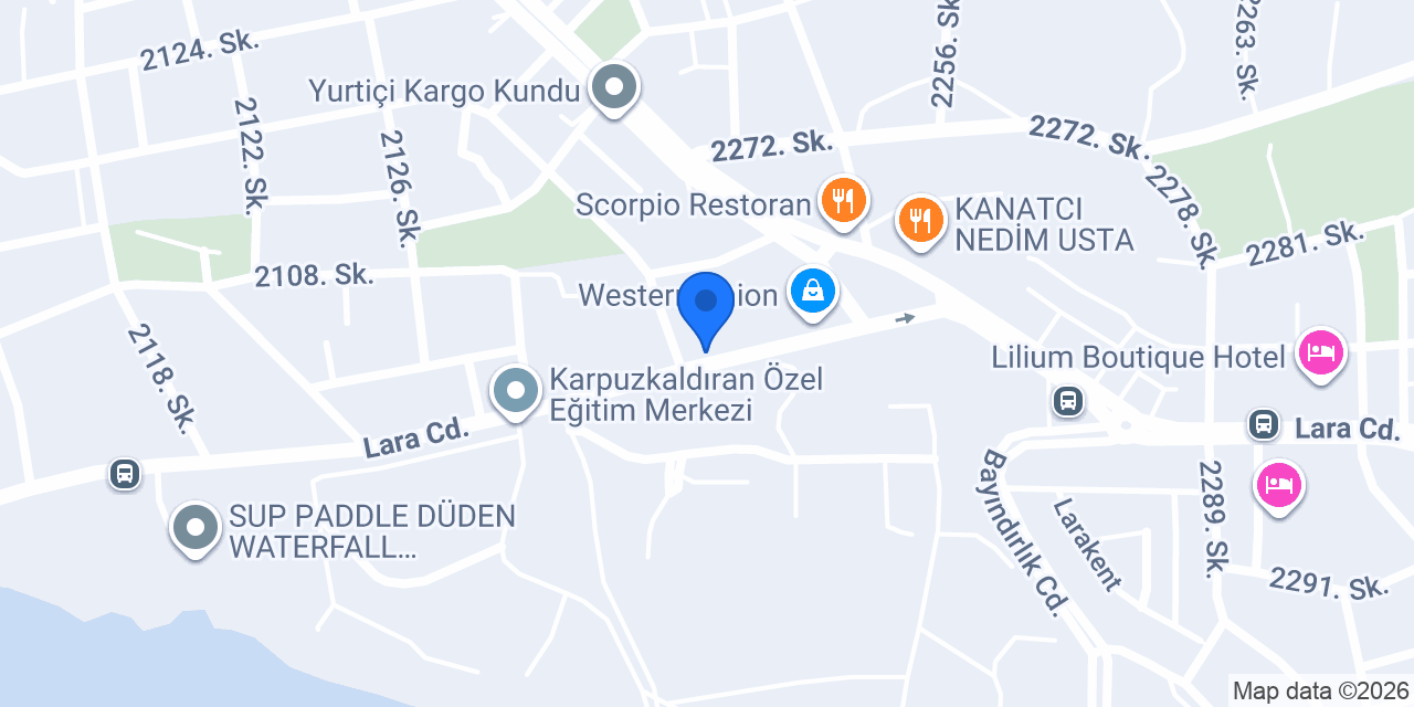 Topkaralar Rent a Car konumu