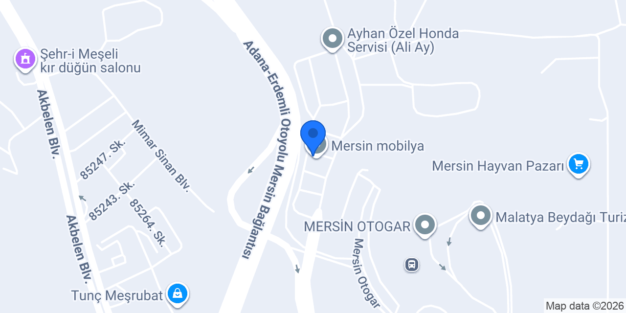 Mersin Doğan oto döşeme konumu